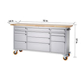 PRO 6 ft. 12-Drawer Workbench with Storage - Super Arbor