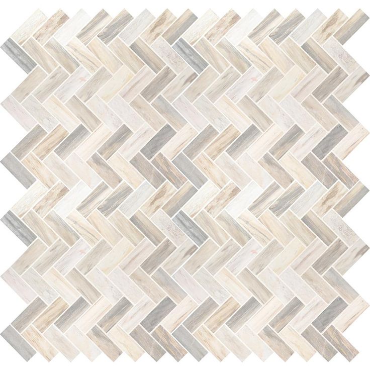 MSI Angora Herringbone 12 in. x 12 in. x 10mm Polished Marble Mesh-Mounted Mosaic Tile (10 sq. ft. / case)