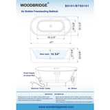 Diana 67 in. Acrylic Freestanding Double Ended Air Bath Bathtub with Drain and Overflow Included in White