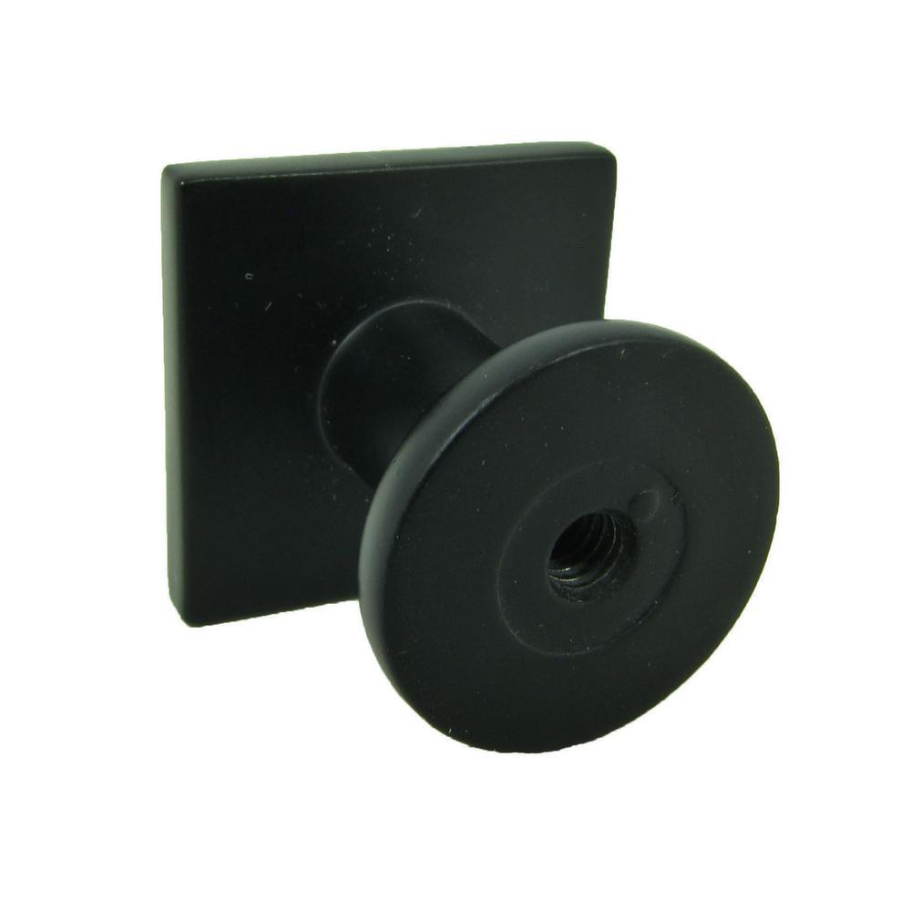 SoHo 1 in. Matte Black Square Cabinet Knob (10-Pack) - Super Arbor