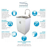 All-in-One 23.6 in. x 19.7 in. x 34.6 in. Particle Board Utility Sink and Cabinet with Faucet and Accessory Kit - Super Arbor