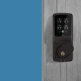 Secure Venetian Bronze Single-Cylinder Smart Alarmed Lock Deadbolt with Keypad, Bluetooth and Discrete PIN Code Input - Super Arbor