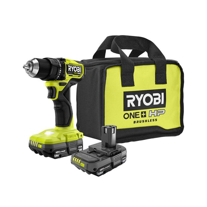 ONE+ HP 18V Brushless Cordless Compact 1/2 in. Drill/Driver Kit with (2) 1.5 Ah Batteries, Charger and Bag