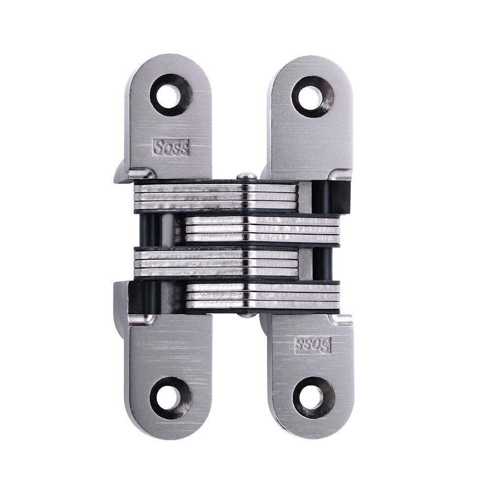 1 in. x 4-5/8 in. Satin Brass Invisible Hinge - Super Arbor