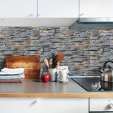 CUH Self-Adhesive Vinyl Flooring Tiles Waterproof Peel and Stick Tiles Wall Stickers for Home Decor,Gray Wood Grain