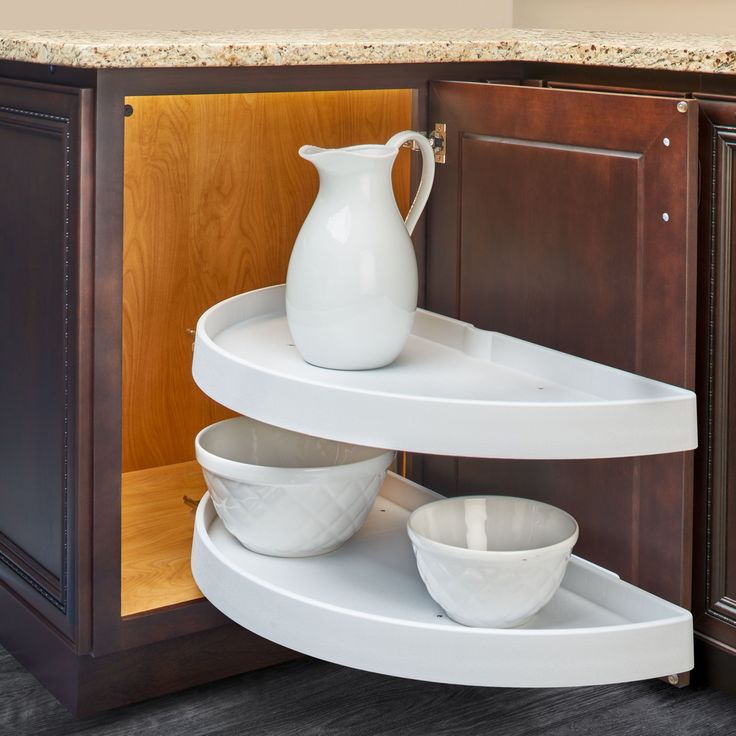 Rev-A-Shelf 2-Tier Plastic Half Moon Cabinet Lazy Susan