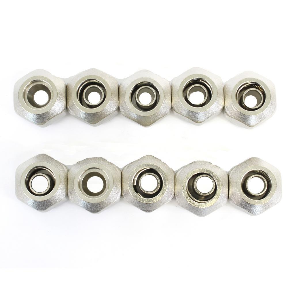1 in. NPT Inlet x 1/2 in. Stainless Steel Compression Connection 5-Outlet Radiant Heating Manifold