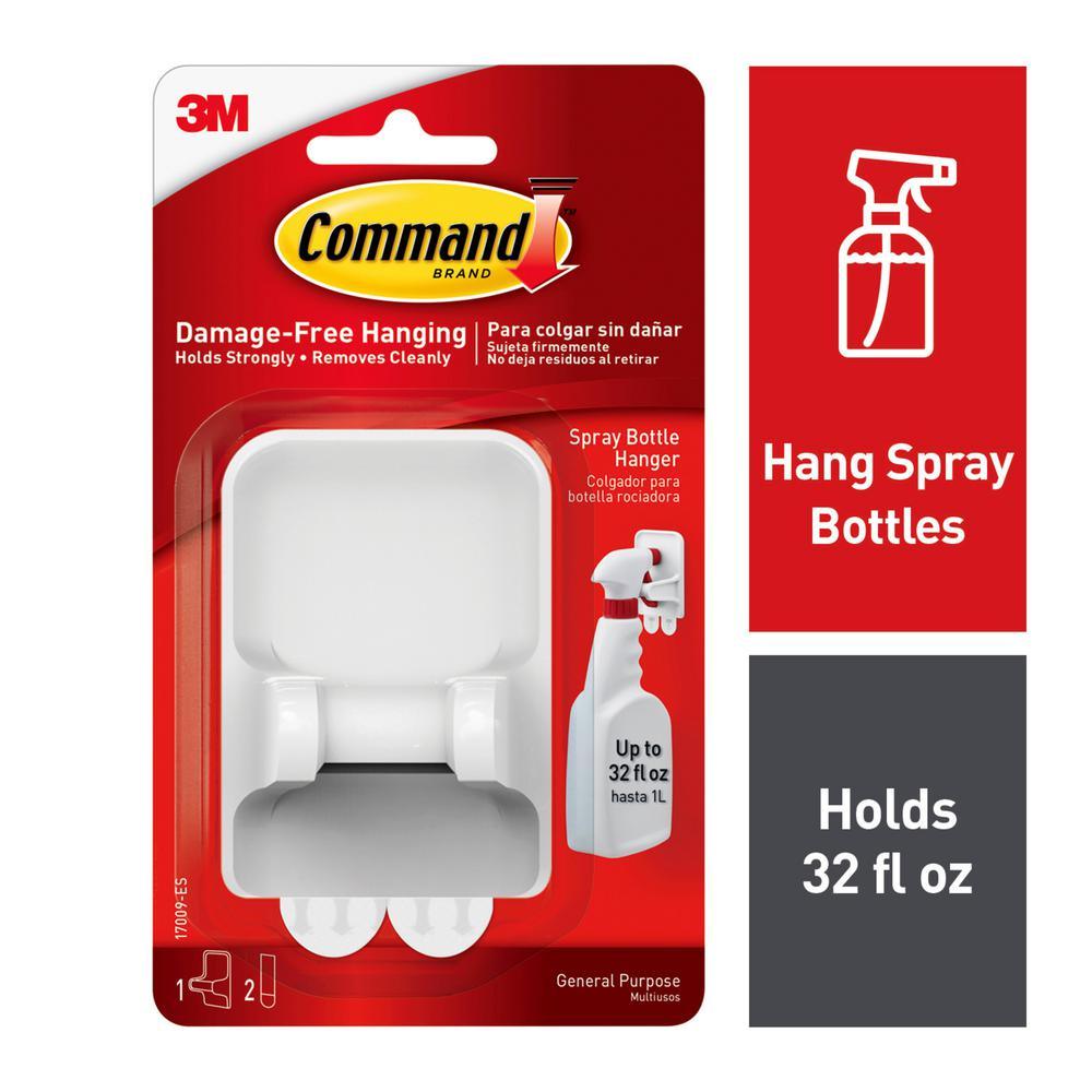 White Spray Bottle Hanger with 2-Large Adhesive Strips - Super Arbor