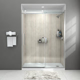 Passage 32 in. x 60 in. x 72 in. 4-Piece Glue-Up Alcove Shower Wall in Pewter Travertine - Super Arbor