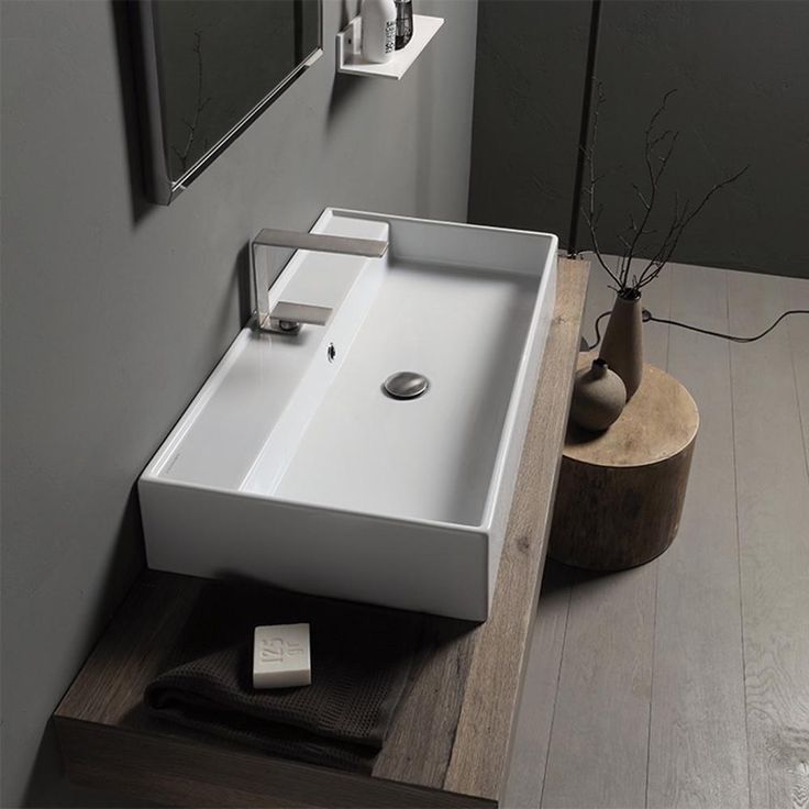 Nameeks Teorema Wall Mounted Bathroom Sink in White