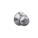 Schlage Plymouth Satin Chrome Entry Knob, ANSI Grade 2, Key: K4, 1-3/4 in.