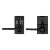 917 SmartCode Matte Black Contemporary Electronic Single-Cylinder Halifax Door Lever Featuring SmartKey Security - Super Arbor