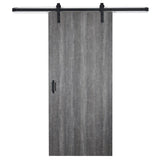 43 in. x 84 in. Weathered Char 8204-16 Solid Core Wood Flush Barn Door with Sliding Door Hardware Kit - Super Arbor