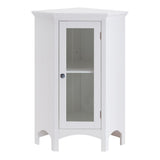 16 in. W x 31 in. H x 22 in. D Denali Corner Floor Cabinet Corner Shelf in White - Super Arbor