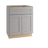 Home Decorators Collection Newport 27 in. W x 21 in. D x 34.5 in. H Assembled Plywood Sink Base Bath Cabinet in Pearl Gray with Soft Close