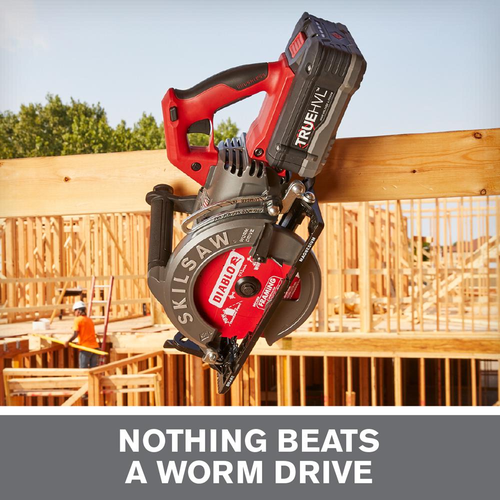 TRUEHVL 48-Volt Cordless 7-1/4 in. Worm Drive Saw Kit with TRUEHVL Battery and Diablo Blade - Super Arbor