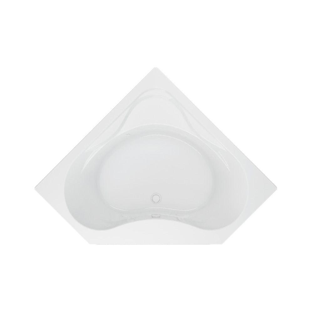 Colony 5 ft. x 60 in. Center Drain Corner Soaking Tub in White - Super Arbor