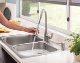 Moen Kelsa 33-in x 22-in Stainless Steel Double Equal Bowl Drop-In or Undermount 2-Hole Residential Kitchen Sink All-in-One Kit