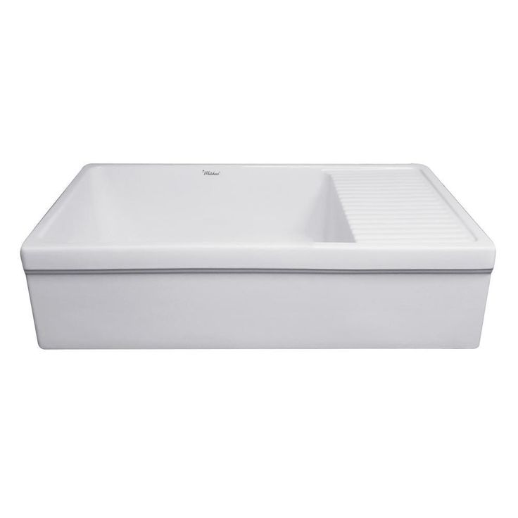 Quatro Alcove Reversible Series Farmhaus Farmhouse Apron Front Fireclay 36 in. Single Bowl Kitchen Sink in White