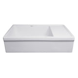Quatro Alcove Reversible Series Farmhaus Farmhouse Apron Front Fireclay 36 in. Single Bowl Kitchen Sink in White