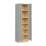 Home Decorators Collection Grayson 24 in. W x 24 in. D x 84 in. H Assembled Plywood Pantry Kitchen Cabinet in Pearl Gray with Soft Close