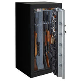 40-Gun Fire/Water Safe with Electronic Lock, Matte Black and Silver - Super Arbor