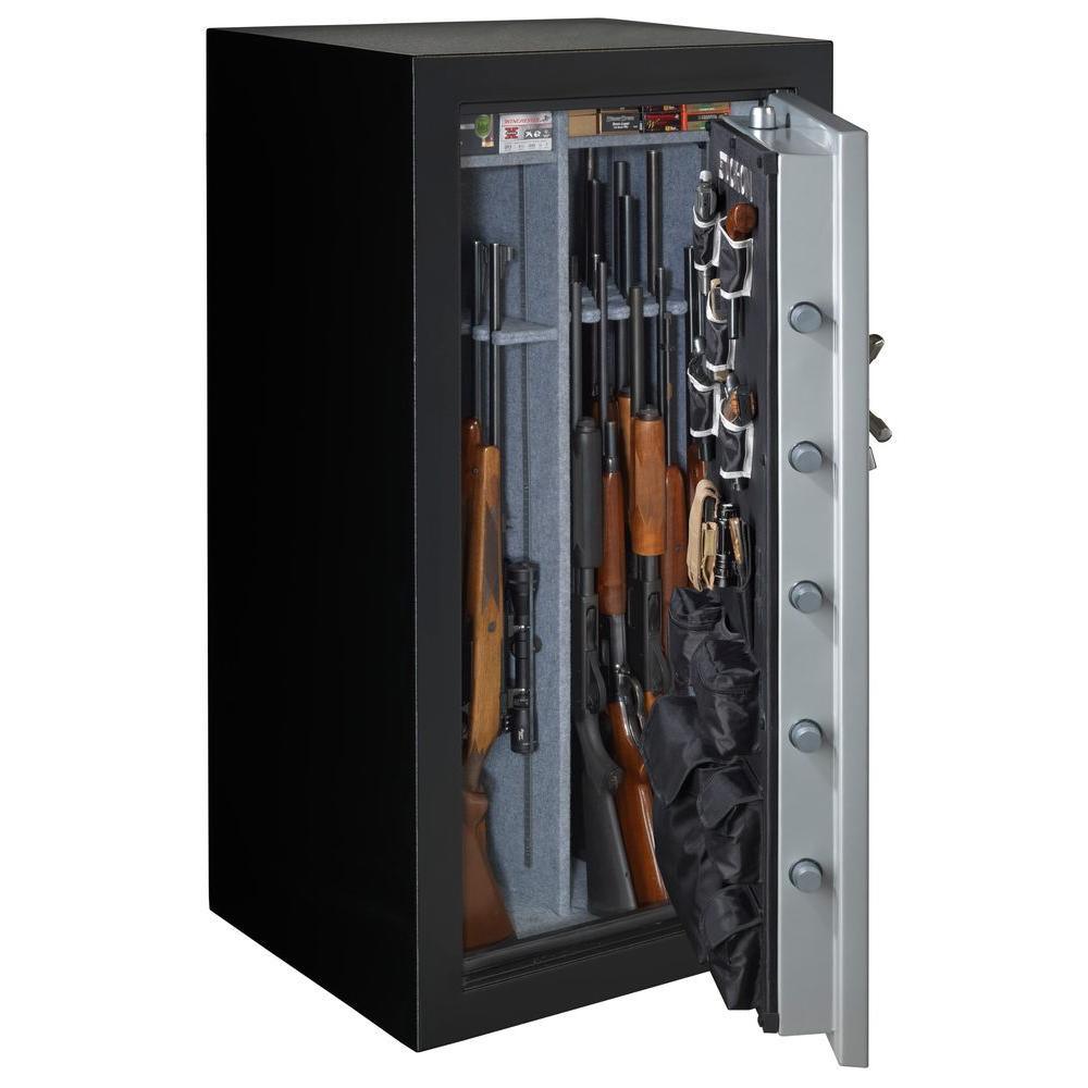 40-Gun Fire/Water Safe with Electronic Lock, Matte Black and Silver - Super Arbor