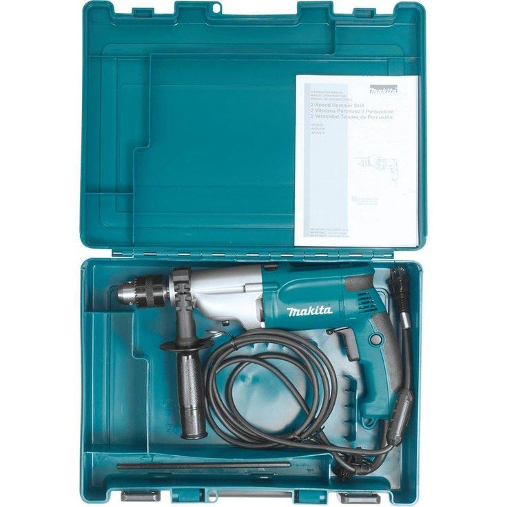 6.6 Amp 3/4 in. Corded Hammer Drill with Torque Limiter Side Handle Depth Gauge Chuck Key Hard Case