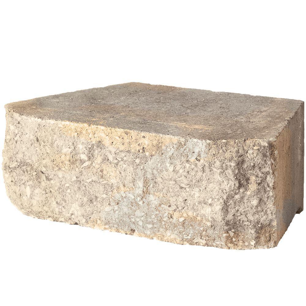 4 in. x 11.75 in. x 6.75 in. Pewter Concrete Retaining Wall Block - Super Arbor