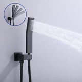 Single Handle 1-Spray High Pressure Tub and Shower Faucet with Hand Shower in Matte Black Ceramic Disc (Valve Included) - Super Arbor
