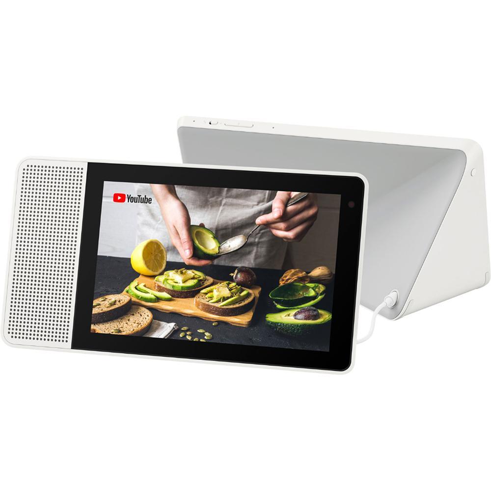 8 in. Smart Display with Google Assistant - White Front/Gray Back - Super Arbor