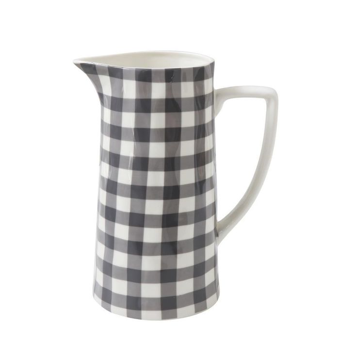 64 oz. Black Gingham Pitcher