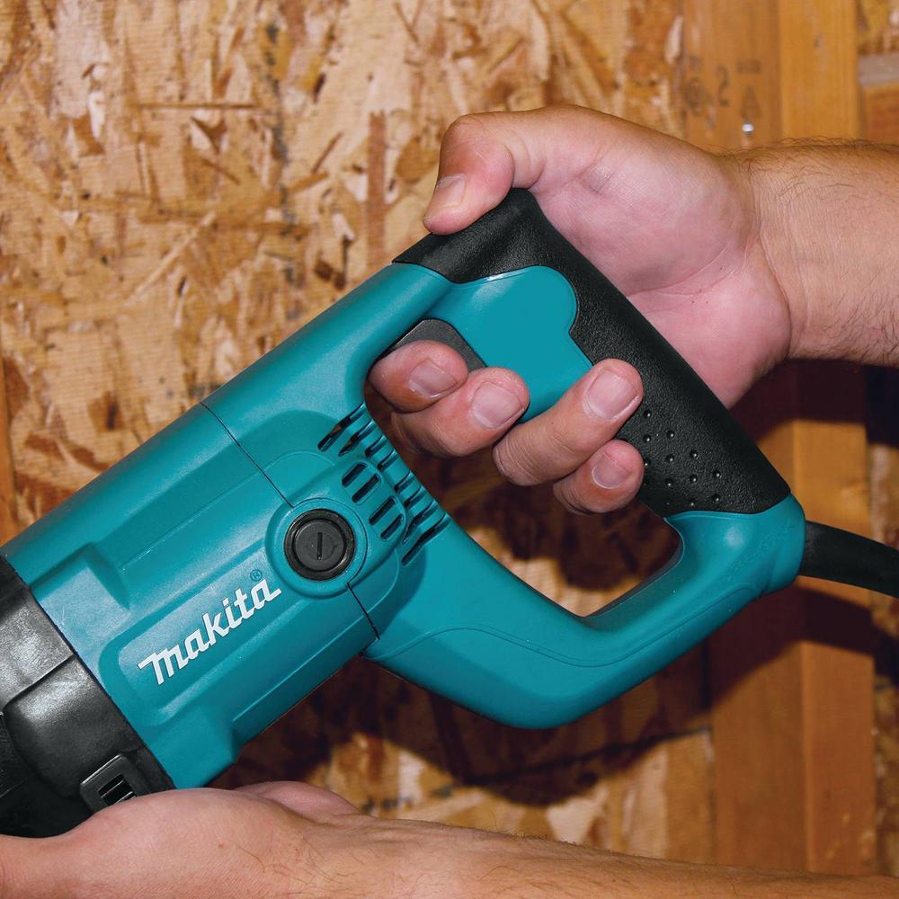 11 Amp Corded Variable Speed Reciprocating Saw With Wood Cutting Blade, Metal Cutting Blade and Hard Case, no lock-on - Super Arbor