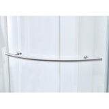 Glamour 38 in. x 77 in. Corner Drain Corner Shower Kit in White and Satin Nickel Hardware - Super Arbor