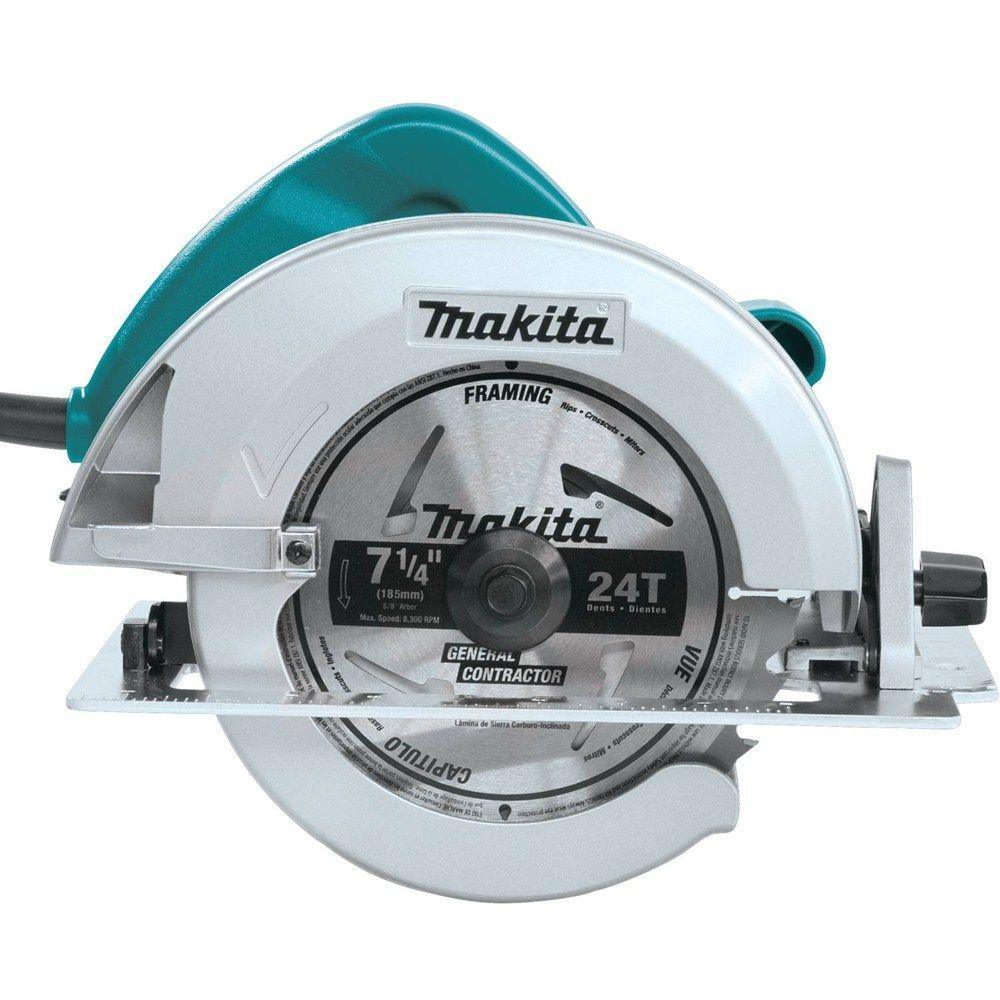 7-1/4 in. 15 Amp Corded Circular Saw with Dust Port 2 LED Lights 24T Carbide Blade - Super Arbor