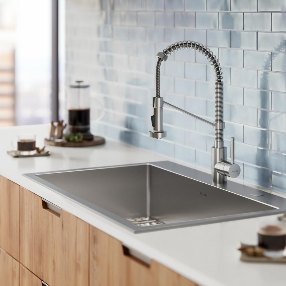 Loften Dual Mount Drop-In Stainless Steel 25 in. 1-Hole Single Bowl Kitchen Sink - Super Arbor