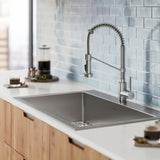 Loften Dual Mount Drop-In Stainless Steel 25 in. 1-Hole Single Bowl Kitchen Sink - Super Arbor