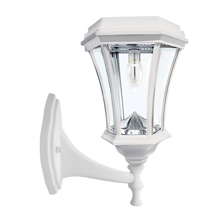 Victorian Bulb Series Single White Integrated LED Outdoor Solar Lamp Post Light with 3-Mounting Options