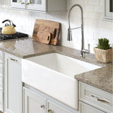 Bradstreet II Farmhouse Fireclay 30 in. Single Bowl Kitchen Sink in Crisp White with Disposal Drain