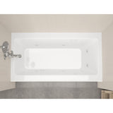 Amber 5 ft. Acrylic Rectangular Drop-in Whirlpool Bathtub in White - Super Arbor