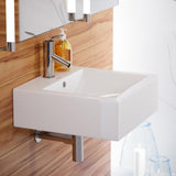 Swiss Madison Voltaire 18 in. Square Ceramic Vessel Sink in Glossy White