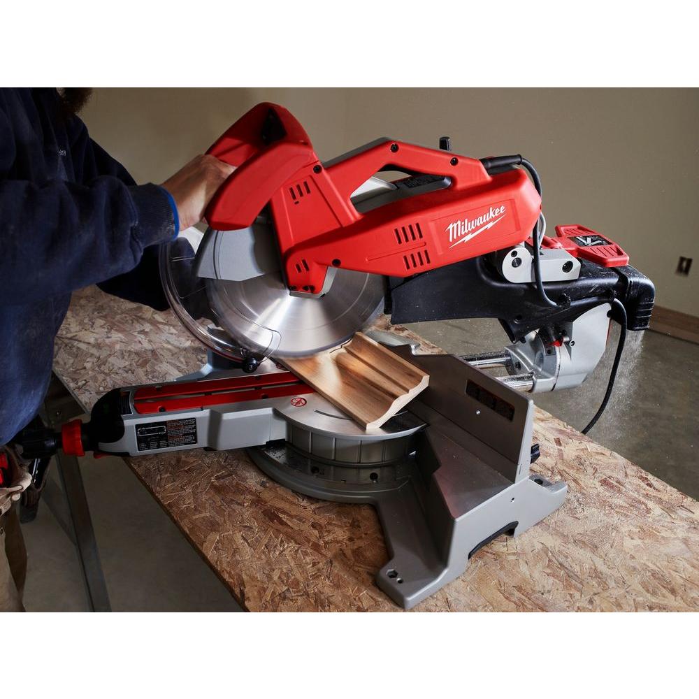 12 in. Sliding Dual Bevel Miter Saw with Folding Miter Saw Stand - Super Arbor