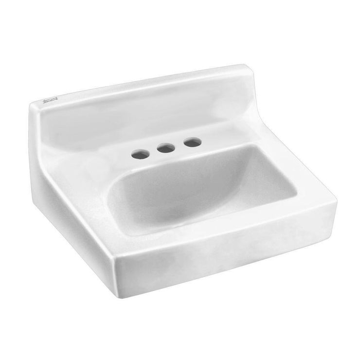 American Standard Penlyn Wall-Hung Bathroom Sink, White, 4 in. Faucet Centers, Less Overflow
