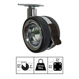 3 in. Vacant Twin Wheel Caster with Brake 121 lbs. Load Capacity