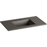 Ceramic/Impressions 37 in. Vitreous China Vanity Top with Basin in White Impressions - Super Arbor