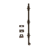 18 in. Heavy-Duty Solid Brass Matte Black Surface Bolt with Round Knob - Super Arbor