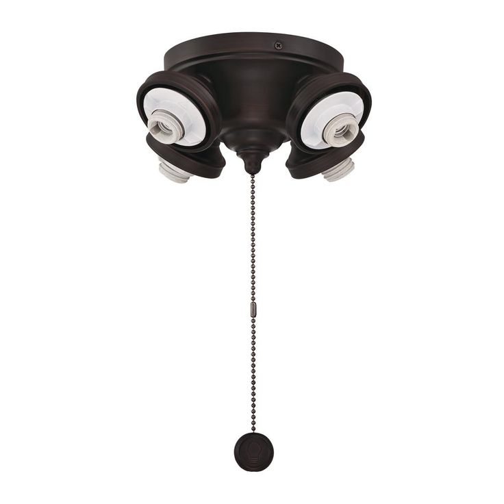 4-Light Dark Bronze Ceiling Fan Fitter LED Light Kit