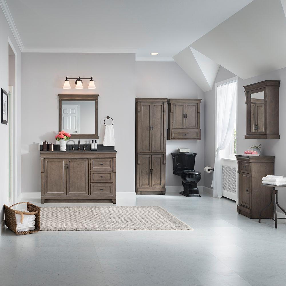 Naples 48 in. W Bath Vanity Cabinet Only in Distressed Grey with Right Hand Drawers - Super Arbor