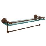 Waverly Place 22 in. L x 5 in. H x 5 in. W Paper Towel Holder with Gallery Clear Glass Shelf in Polished Nickel - Super Arbor