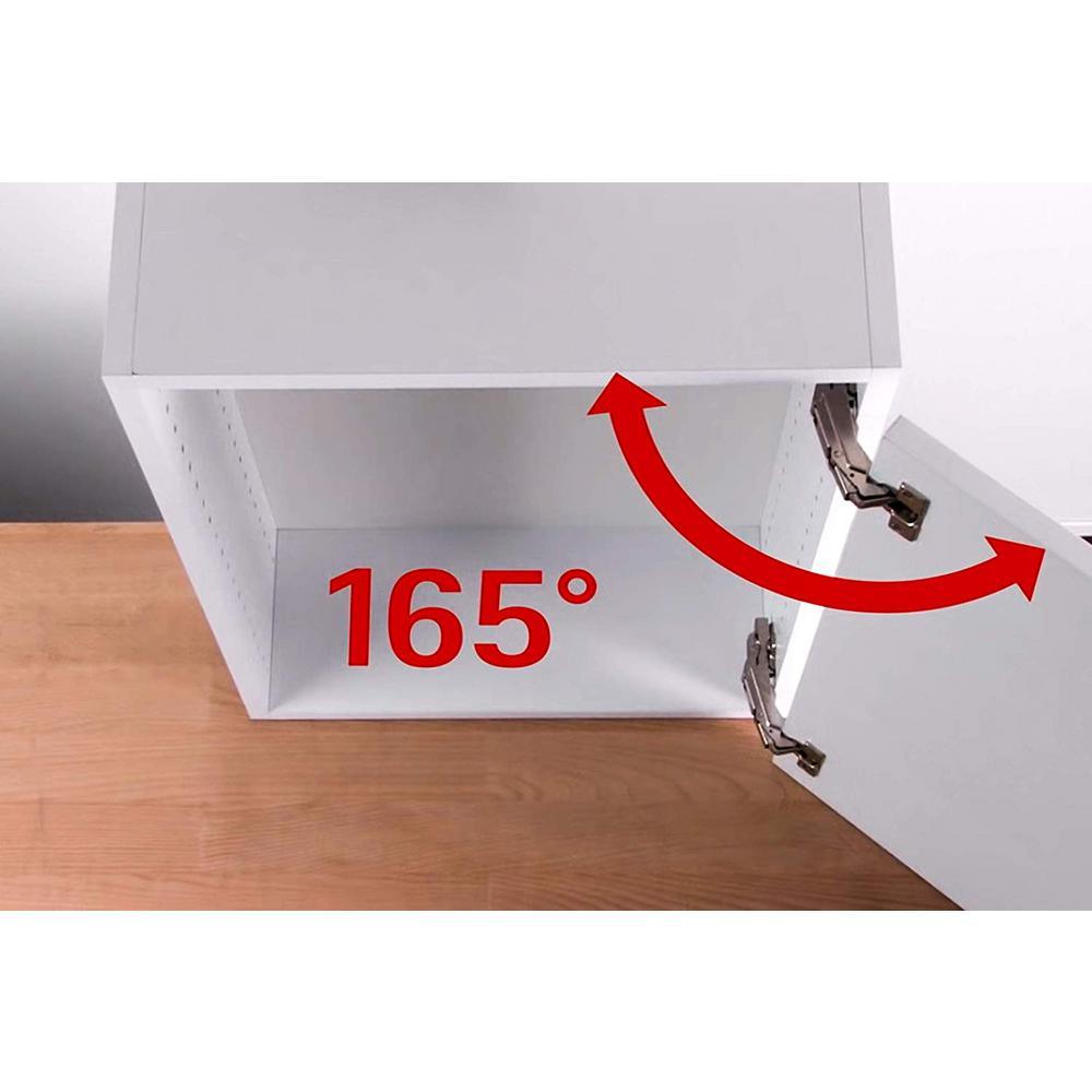 165-Degree 35 mm Full Overlay Soft Close Frameless Cabinet Door Hinges with Installation Screws (15-Pairs) - Super Arbor
